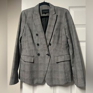 Banana Republic Black and Gray Plaid Blazer